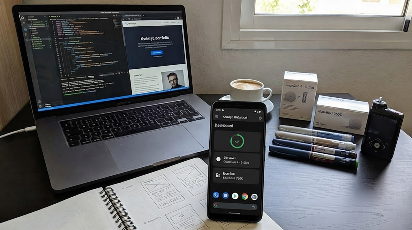 Captura de pantalla de la aplicación Kodetyc Diabetical mostrando el panel de control